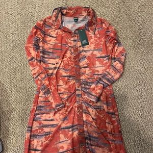 sheer, tye-dye long sleeve button up dress❤️🧡💛